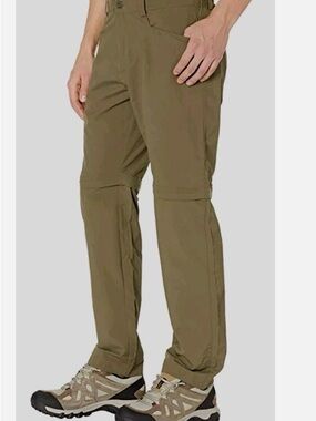 White Sierra Men's Cargo Zip-Off Pants in Olive Green